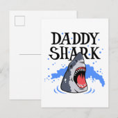 Papa Shark - White Briefkaart (Voorkant / Achterkant)
