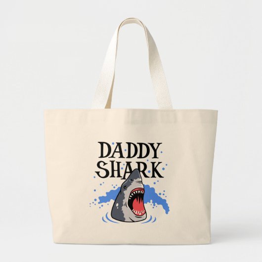Papa Shark - White Grote Tote Bag (Voorkant)