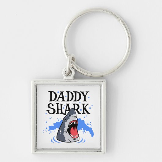 Papa Shark - White Sleutelhanger (Voorkant)