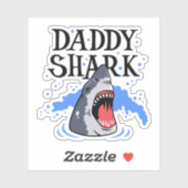 Papa Shark - White Sticker (Vel)