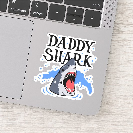 Papa Shark - White Sticker (Detail)