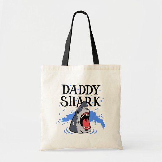 Papa Shark - White Tote Bag (Voorkant)