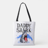 Papa Shark - White Tote Bag (Achterkant)