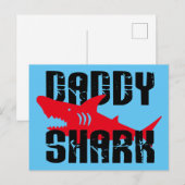 Papa Shark Worn Graphic Briefkaart (Voorkant / Achterkant)