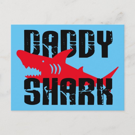 Papa Shark Worn Graphic Briefkaart (Voorkant)