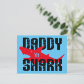 Papa Shark Worn Graphic Briefkaart (Staand voorkant)