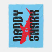 Papa Shark Worn Graphic Fleece Deken (Voorkant)