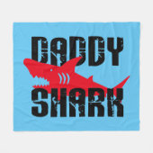 Papa Shark Worn Graphic Fleece Deken (Voorkant (Horizontaal))