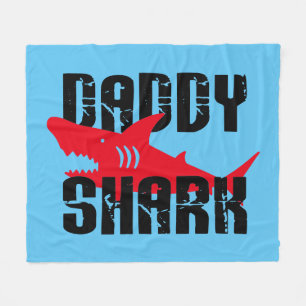 Papa Shark Worn Graphic Fleece Deken