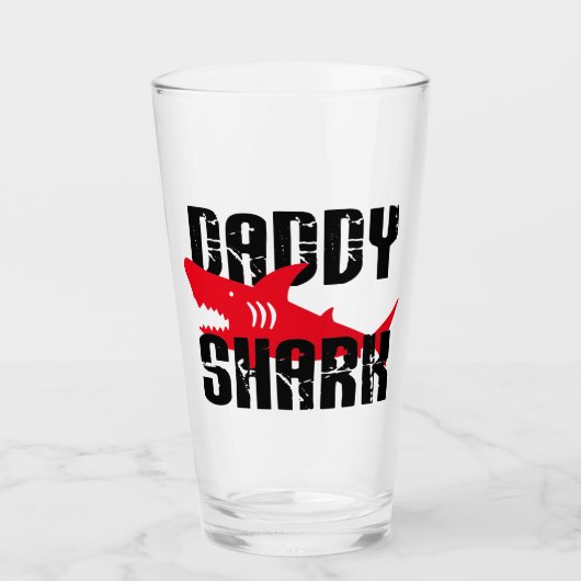 Papa Shark Worn Graphic Glas (Voorkant)