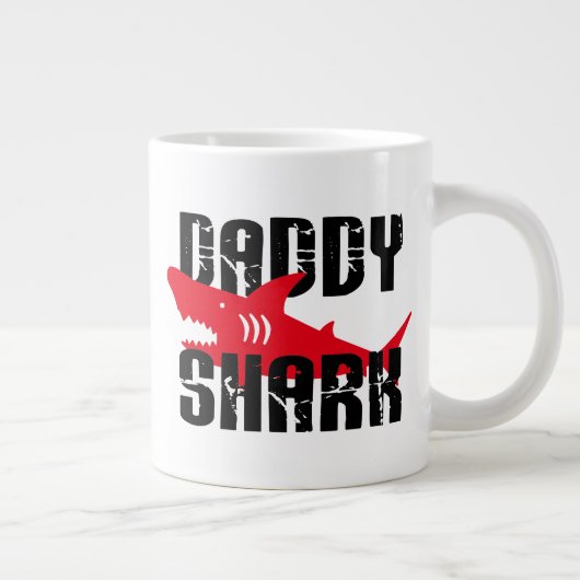 Papa Shark Worn Graphic Grote Koffiekop (Rechts)