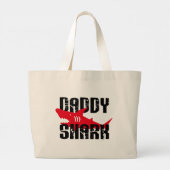 Papa Shark Worn Graphic Grote Tote Bag (Achterkant)