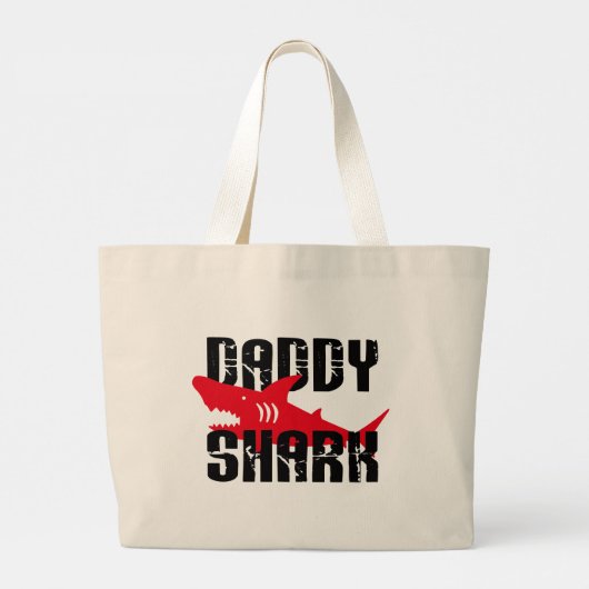 Papa Shark Worn Graphic Grote Tote Bag (Achterkant)