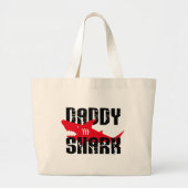 Papa Shark Worn Graphic Grote Tote Bag (Voorkant)