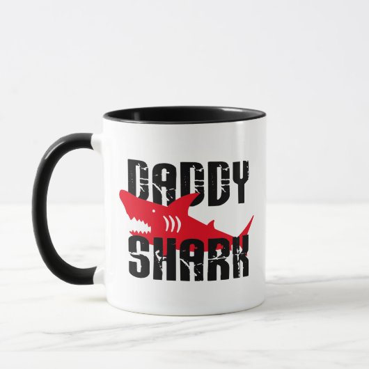 Papa Shark Worn Graphic Mok (Links)