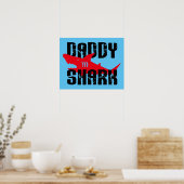 Papa Shark Worn Graphic Poster (Keuken)