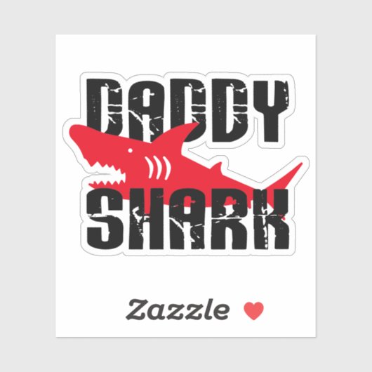 Papa Shark Worn Graphic Sticker (Vel)