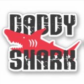 Papa Shark Worn Graphic Sticker (Voorkant)