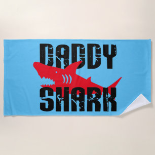 Papa Shark Worn Graphic Strandlaken