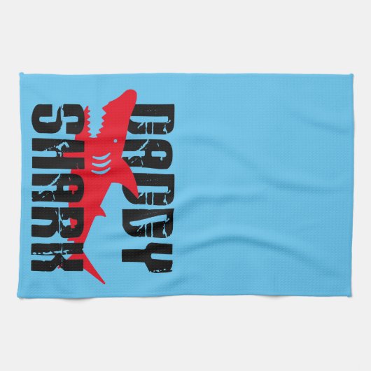 Papa Shark Worn Graphic Theedoek (Horizontaal)