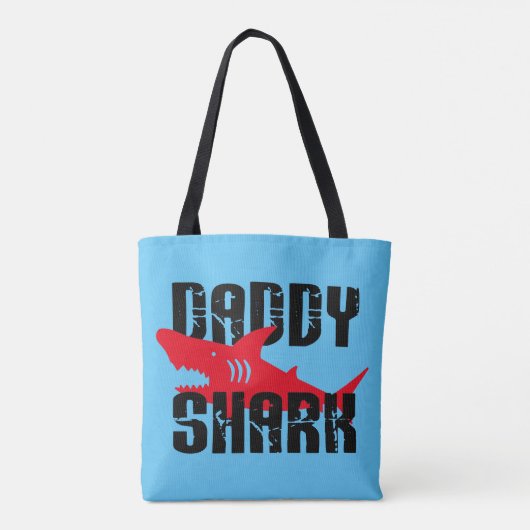 Papa Shark Worn Graphic Tote Bag (Achterkant)