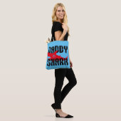 Papa Shark Worn Graphic Tote Bag (Op model)