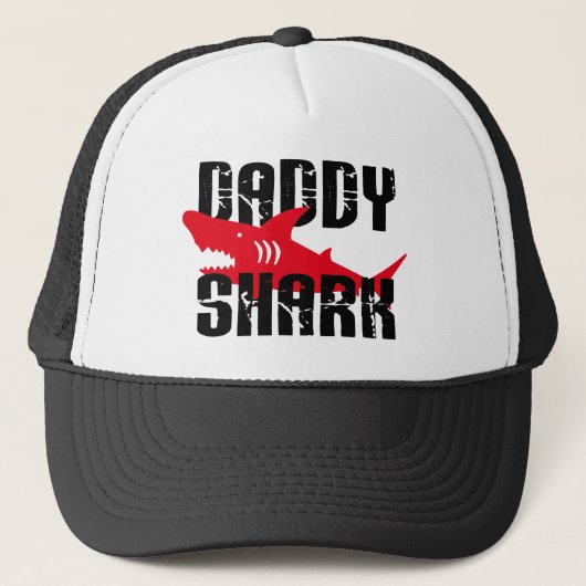 Papa Shark Worn Graphic Trucker Pet (Voorkant)
