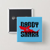 Papa Shark Worn Graphic Vierkante Button 5,1 Cm (Voorkant /achterkant)