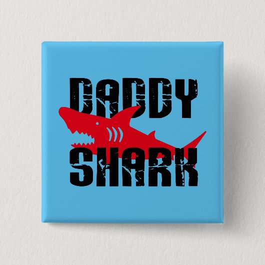 Papa Shark Worn Graphic Vierkante Button 5,1 Cm (Voorkant)