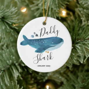 Papa Shark - Zwangerschap Aankondiging voor papa Keramisch Ornament