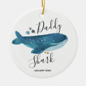 Papa Shark - Zwangerschap Aankondiging voor papa Keramisch Ornament (Voorkant)