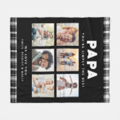 Papa Simply The Best Fotocollage Cadeau Fleece Deken (Voorkant (Horizontaal))