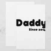 Papa sinds 2014. Vaderdag cadeau Briefpapier (Voorkant / Achterkant)