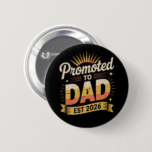 Papa sinds 2026 Funny Nieuwe Vader Zwangerschapsaa Ronde Button 5,7 Cm