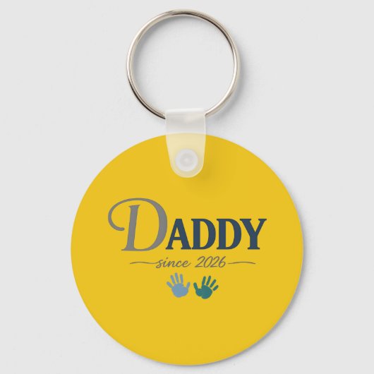 Papa sinds 2026 Nieuwe Vader Vaderdag Cadeau Sleutelhanger (Voorkant)