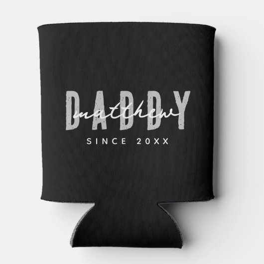 Papa Sinds 20XX Modern Elegant Eenvoudig Blikjeskoeler (Achterkant)