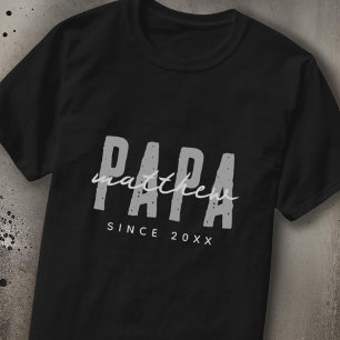 Papa sinds 20XX Modern Elegant Eenvoudig T-shirt