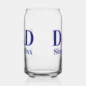 Papa sinds 20xx Navy Blue Tekst Sjabloon Blikvorm Glas (Rechts)