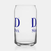Papa sinds 20xx Navy Blue Tekst Sjabloon Blikvorm Glas (Links)