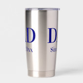 Papa sinds 20xx Navy Blue Tekst Sjabloon Geïsoleerde Drinkbeker (Links)