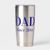 Papa sinds 20xx Navy Blue Tekst Sjabloon Geïsoleerde Drinkbeker (Voorkant)