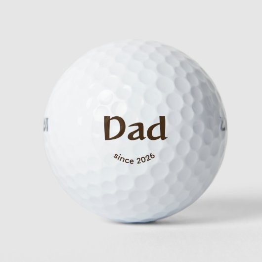 Papa sinds jaar Easy Brown Happy Golfballen (Voorkant)