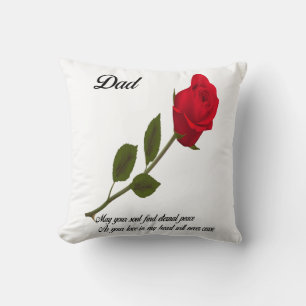 Papa Single Red Rose Kussen