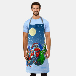 Papa Skateboard Kerstman Grappig Schort