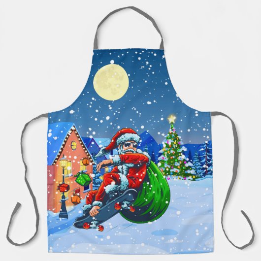 Papa Skateboard Sinterklaas Grappig Schort (Voorkant)