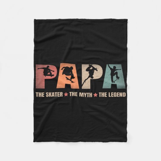 Papa Skater Myth Legend Skateboard Skateboarding D Fleece Deken (Voorkant)