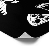Papa Skeleton Halloween Bier Pizza Fun Zwangerscha Poster (Hoek)