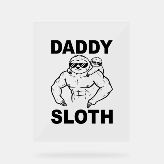 Papa Sloth Acryl Bord (Voorkant)