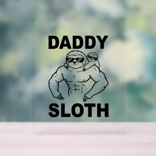 Papa Sloth Acryl Bord (Neutraal)