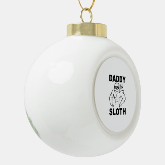 Papa Sloth Keramische Bal Ornament (Links)